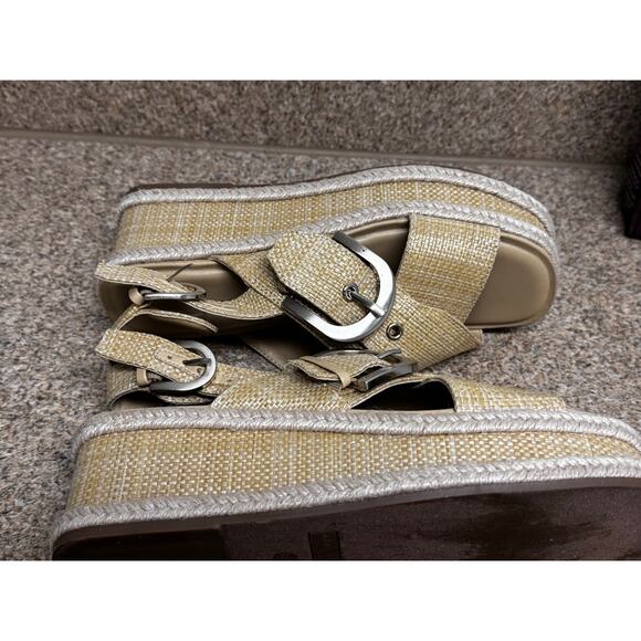 MARC FISHER LTD Renda Slingback Espadrille
Platform Wedge Sandal Sz 8M Beige - Picture 5 of 5